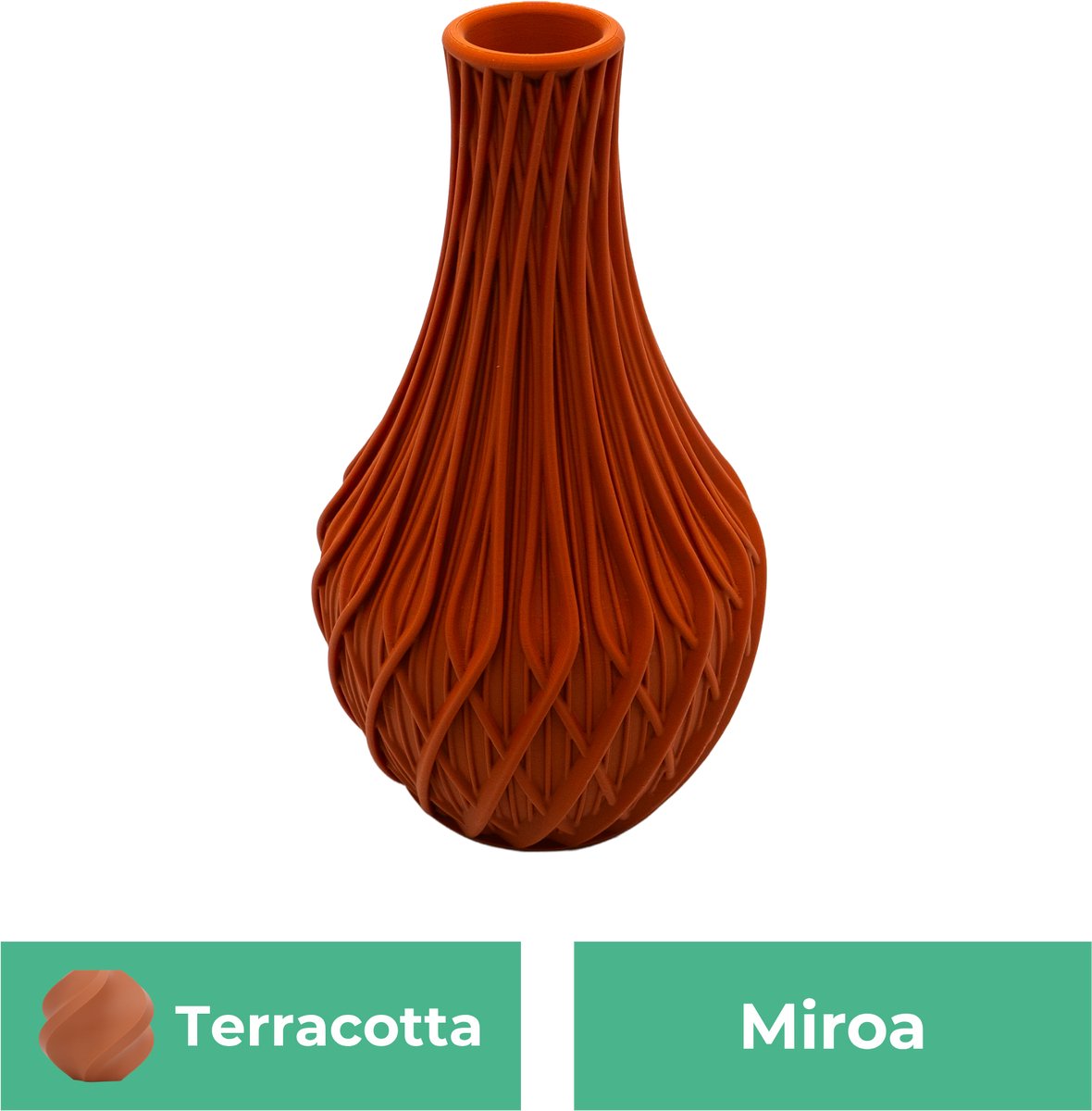 Lovora Miroa design vaas – Decoratieve vaas - Terracotta - 3d geprinte vaas – geschikt voor droogbloemen - 30CM