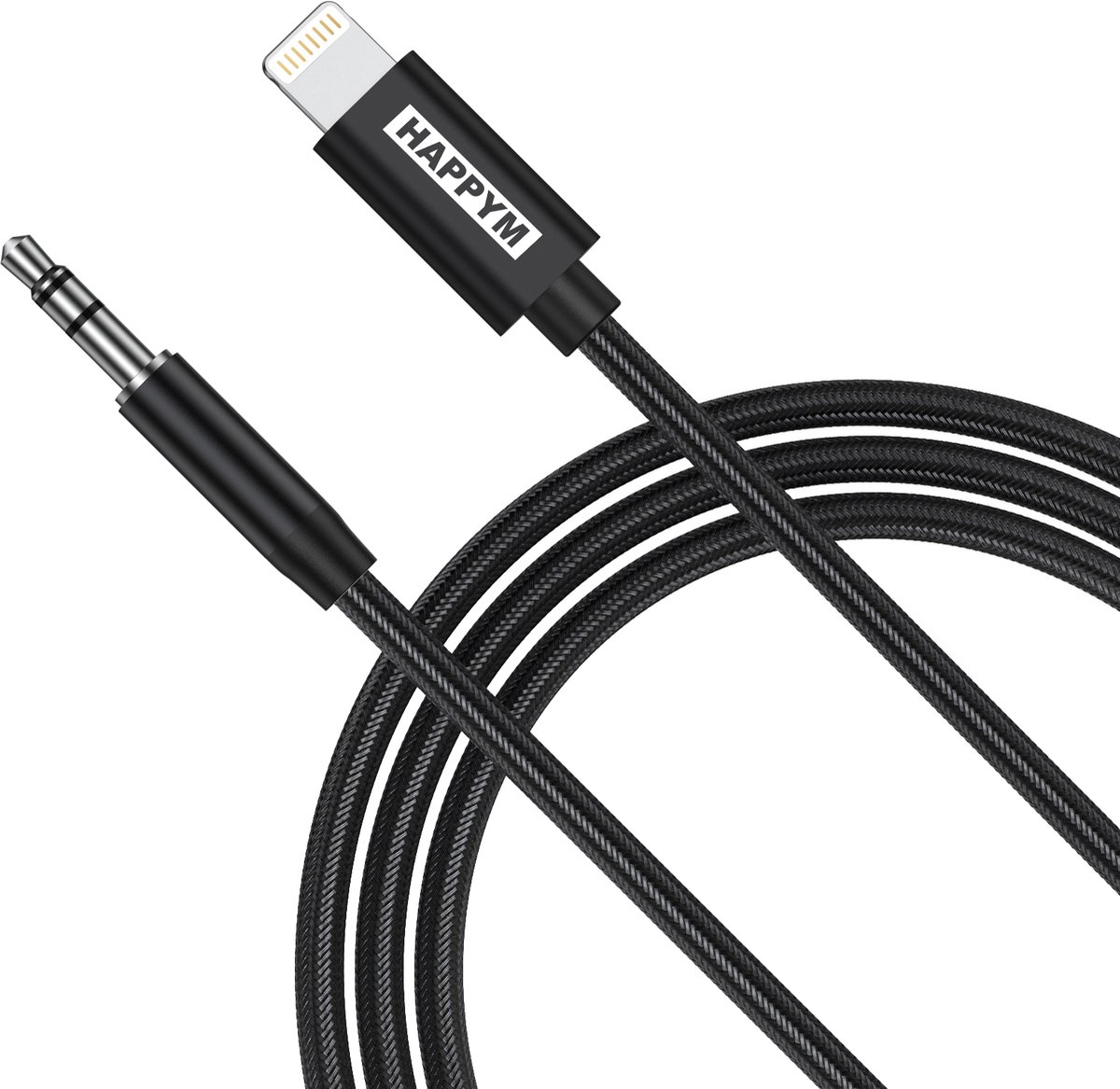 Lightning naar AUX Kabel - Jack 3,5 mm Audio Kabel voor iPhone - 1 Meter - Zwart