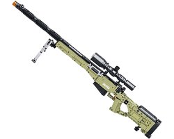 Reobrix 77026 AWM Battlefield Sniper Rifle bouwset | DIY WW2 army pistool geweer modelbouw | Creator classic motor guns bouwpakket | Technische Educatief militair & leger speelgoed voor volwassenen | Geschikt voor Lego | Bouwdoos met 1336 bouwstenen