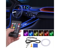 Auto Interieur Verlichting - LED RGB Ambilight met Optische Fiber - 8 Meter Set - Multicolor Sfeerlicht voor in de Auto