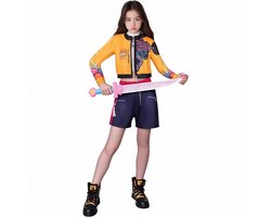 foto van Kraftverdia Kinder Game Kostuum - Demon Hunters Costume Rumi Verkleed Jurk Set - Carnavalskleding - Kpop - Cadeau Meisje - 130cm