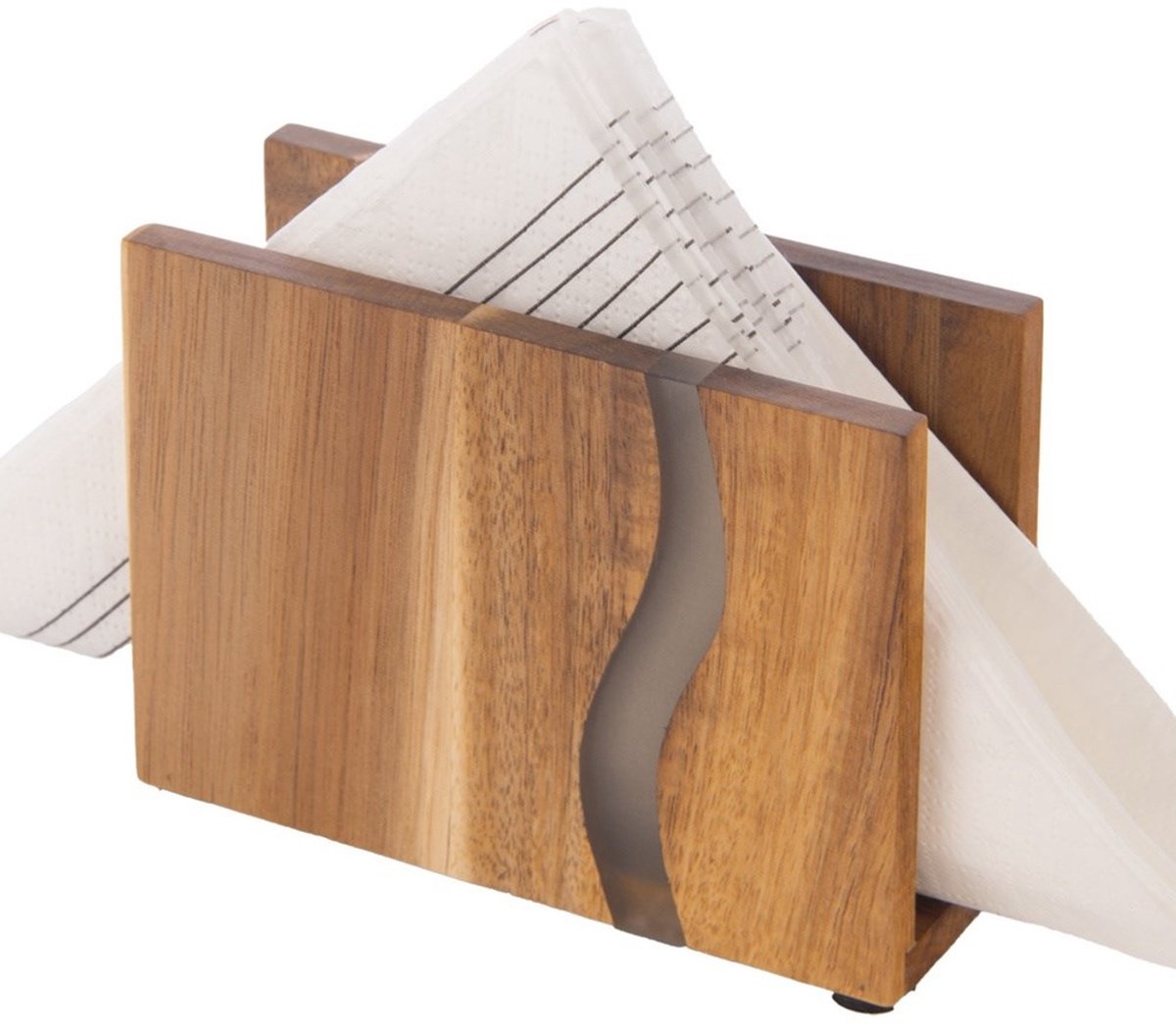 Orion River Serie - Houten Serwetnik - 12x8,5 cm - Praktische Houder - Acaciahout