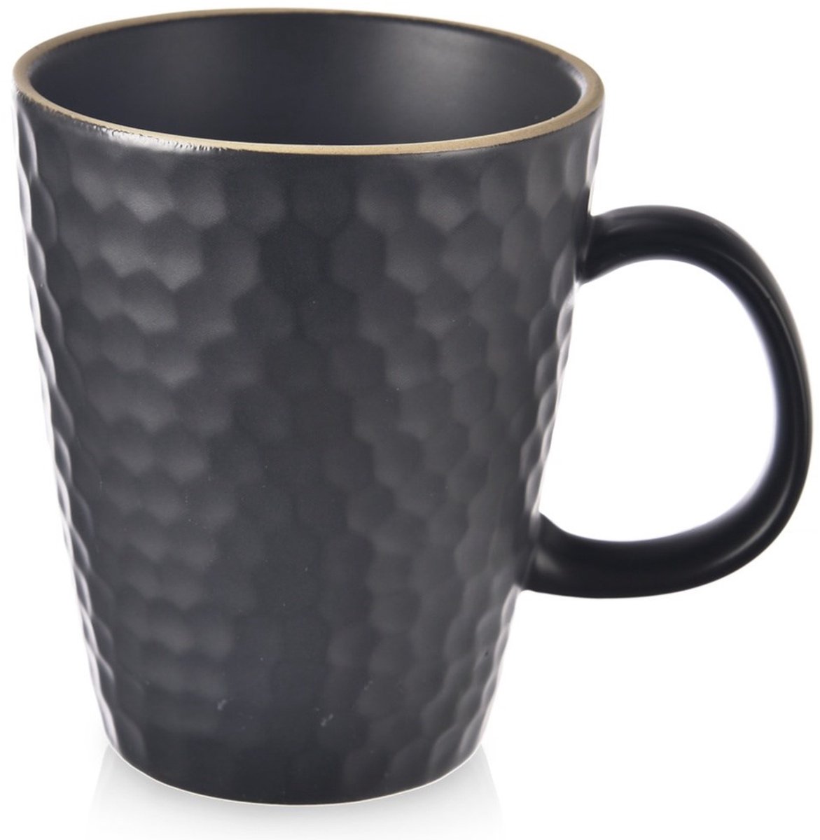 Orion Tea Time Serie - Keramische Mok - 420 ml - Zwart - Vaatwas- en Magnetronbestendig