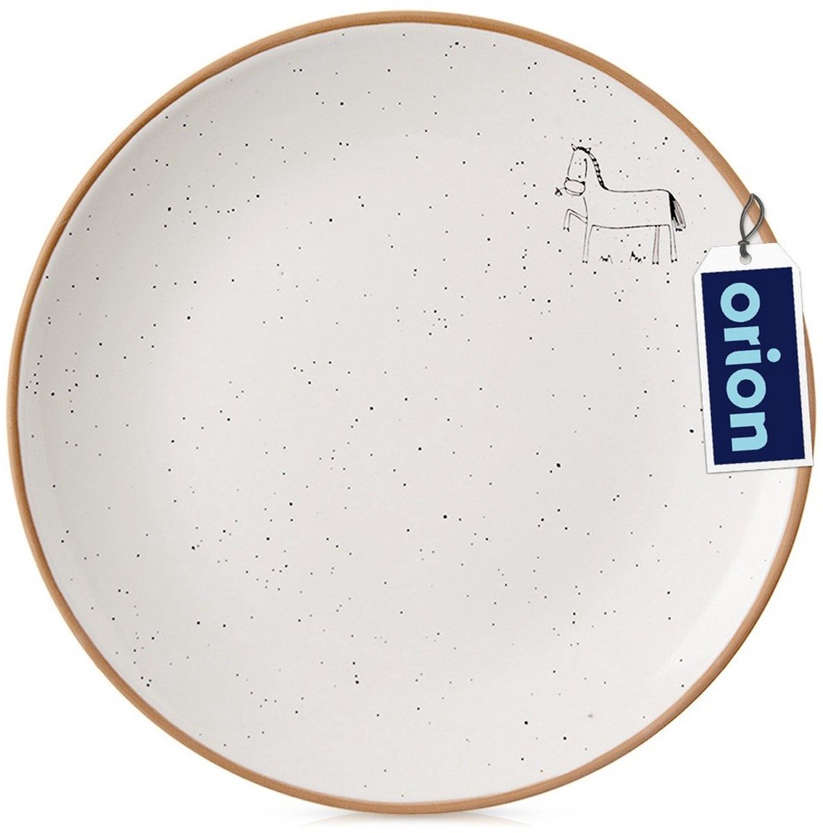 Orion - Keramische Dessertbord - Beige - 20cm - Paardmotief