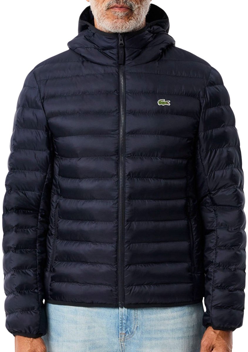 Lacoste Quilted Hooded Puffer Jas Heren 56 Blauw