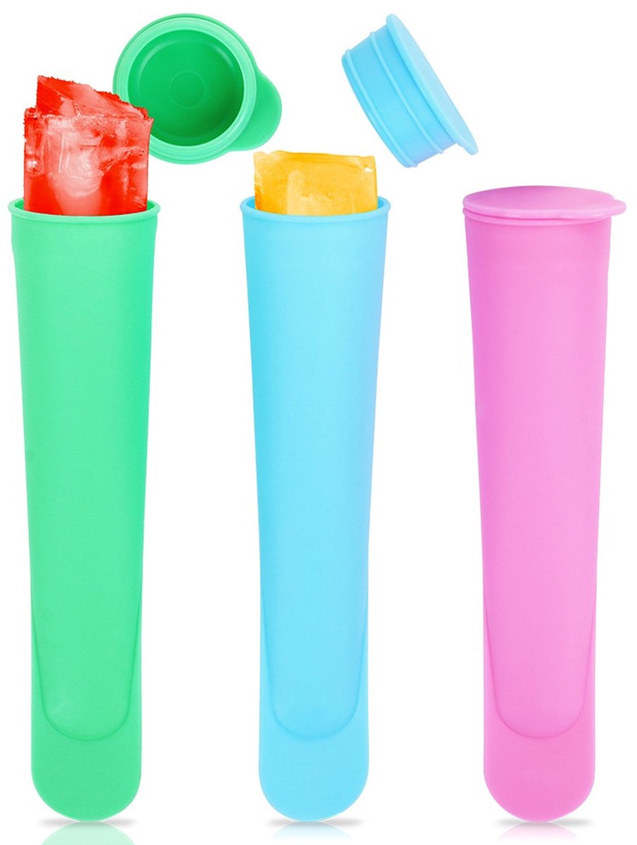 IJsvormpjes Set van 3 - Waterijs Vormen - 100ml - Herbruikbaar - Siliconen Mix