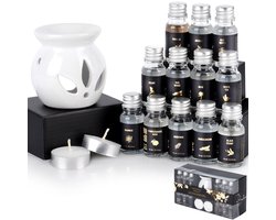 VILDE - Aromadiffuser - Keramische Kom - 12 Geurende Olieën - Tealight