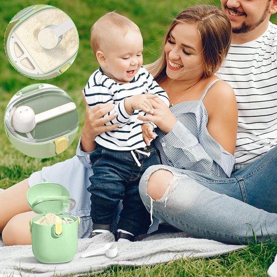 Formula Reiscontainer Draagbaar - Fruit Puree Opslag met Schep - Melkpoeder Opbergdoos voor Reizen Families Nieuwe Ouders Wandelwagen Rides Thuis Trein Park Bezoeken Road Trips Auto Reizen — afbeelding 4