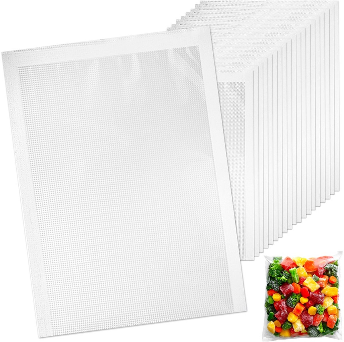 Orion - Zest van 20 Vacuumzakken - 25x15cm - Herbruikbaar
