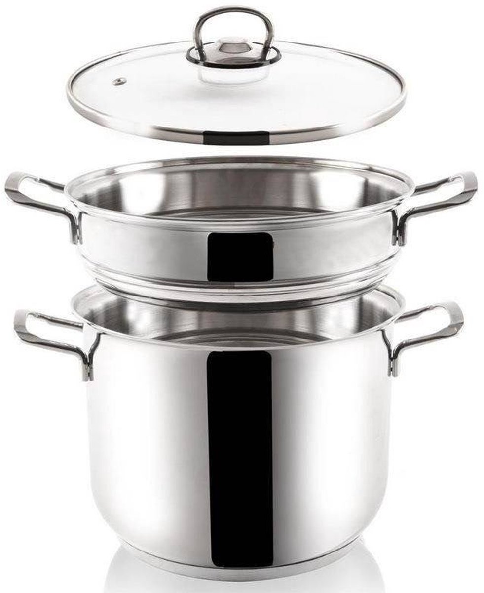 Orion ANETT Serie - Roestvrijstalen Stoompan - 5L - 22cm Diameter - Inclusief Stoominzet