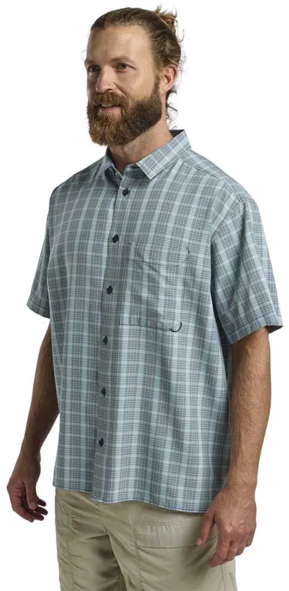 Jack Wolfskin Meseta Shirt Men Outdoorblouse Heren Check Dark Marineblauw