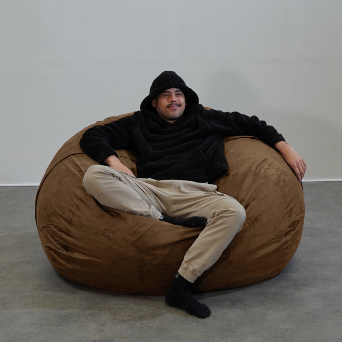 Bananair - Zitzak XXL afneembare hoes - microsuède - Bruin - 140 cm