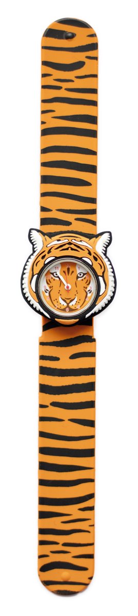 Mava: slap horloge TIJGER, gemaakt van huidvriendelijk siliconenmateriaal, 22cm