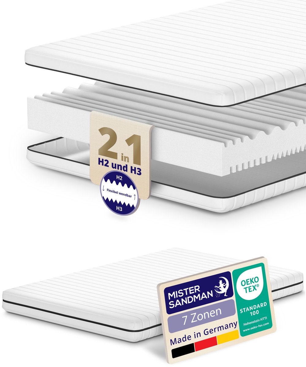 Matras - 120x190 - 7 zones - koudschuim - premium plus tijk - 15 cm - Stevig