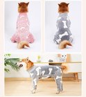 Collage: twee honden in pyjama's, één met sterren en manen, de ander met botjes