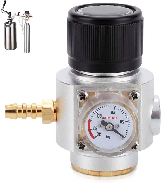 CO2-Regler, CO2 Druckinderer 2 in 1 ini-CO2-Gasregler TR21