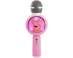 Peppa Pig - draadloze karaoke microfoon voor kinderen - oplichtend LED display - speaker - stemvervorming- draadloze karaoke microfoon - met lichteffecten - speaker - stemvervorming