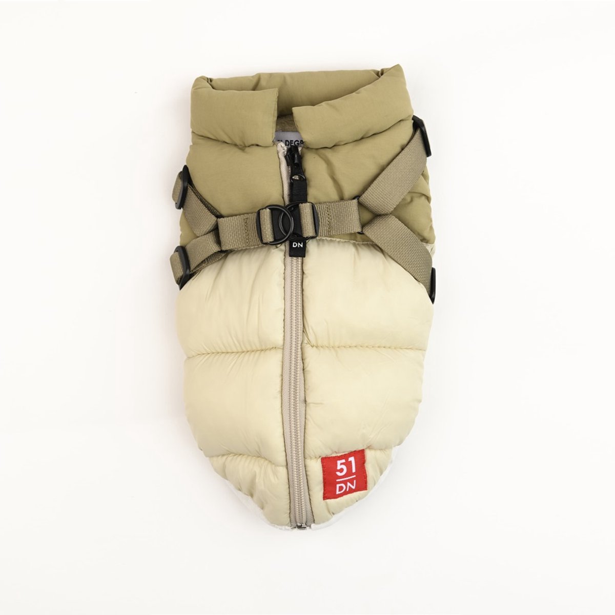 51 Degrees North National Harness - Coat - Hondenjas - Ecru/Camel - 36cm