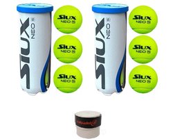Siux Neo Speed padelballen padel 2 blikken 6 ballen + grip