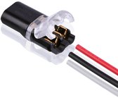 2x Kabelconnector - Snel verbinden - Geschikt voor 2 kabels - Snoerverbinder - Draadkoppeling - Elektronica - Zwart