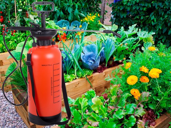 Drukspuit 8 Liter - Tuinsproeier met lange Lans en draagriem - Handdruk sprayer voor tuin & planten van Merkloos	 — afbeelding 5