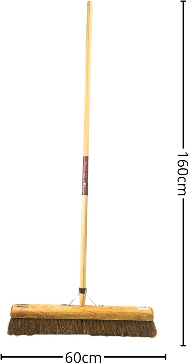 Synx Tools bezem kokos BinnenBezem Cocos 60 cm - Bezem - Bezems - Zaalveger - Zachte Bezem - Veger - Cocosharen - met Houten steel 150cm van Synx Tools — afbeelding 4