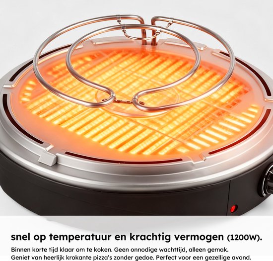 Pizza Oven - Grill en Pizzaoven in Eén - Pizza Gourmet - Pizzaoven - Gourmetstel - Gourmet - Tot 300°C - Extra lange 2 meter Kabel - Grillplaat - Saaf — afbeelding 4