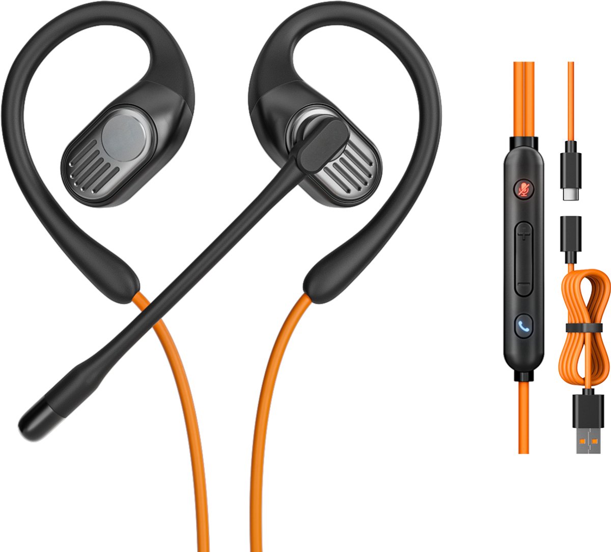 OpenRock - Link 10 - Open-Ear Hoofdtelefoon - Oordopjes - Ai - USB-C - Ruisonderdrukking - draadloos - TubeBass™ Technologie