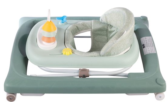 Born Lucky Loopstoel / Baby Walker - Makkelijk in te klappen - In hoogte verstelbaar - Met afneembare speelset - Soft Groen van Merkloos — afbeelding 2