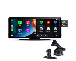 CarMe CarPlay Scherm 10 Inch - Met 4K Dashcam - Inclusief SD-Kaart - Apple CarPlay & Android Auto (Draadloos) - Touchscreen - Navigatiesysteem auto - Geschikt voor Apple CarPlay & Android Auto - Android Auto scherm