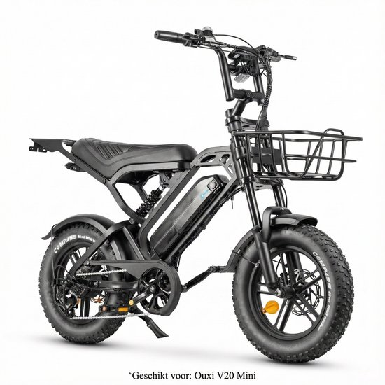 Fatbike Voordrager Mandje met Bekerhouder & Toebehoren - Zwart Aluminium - Geschikt voor Ouxi C80 Mini / V20 Mini van Ouxi — afbeelding 4