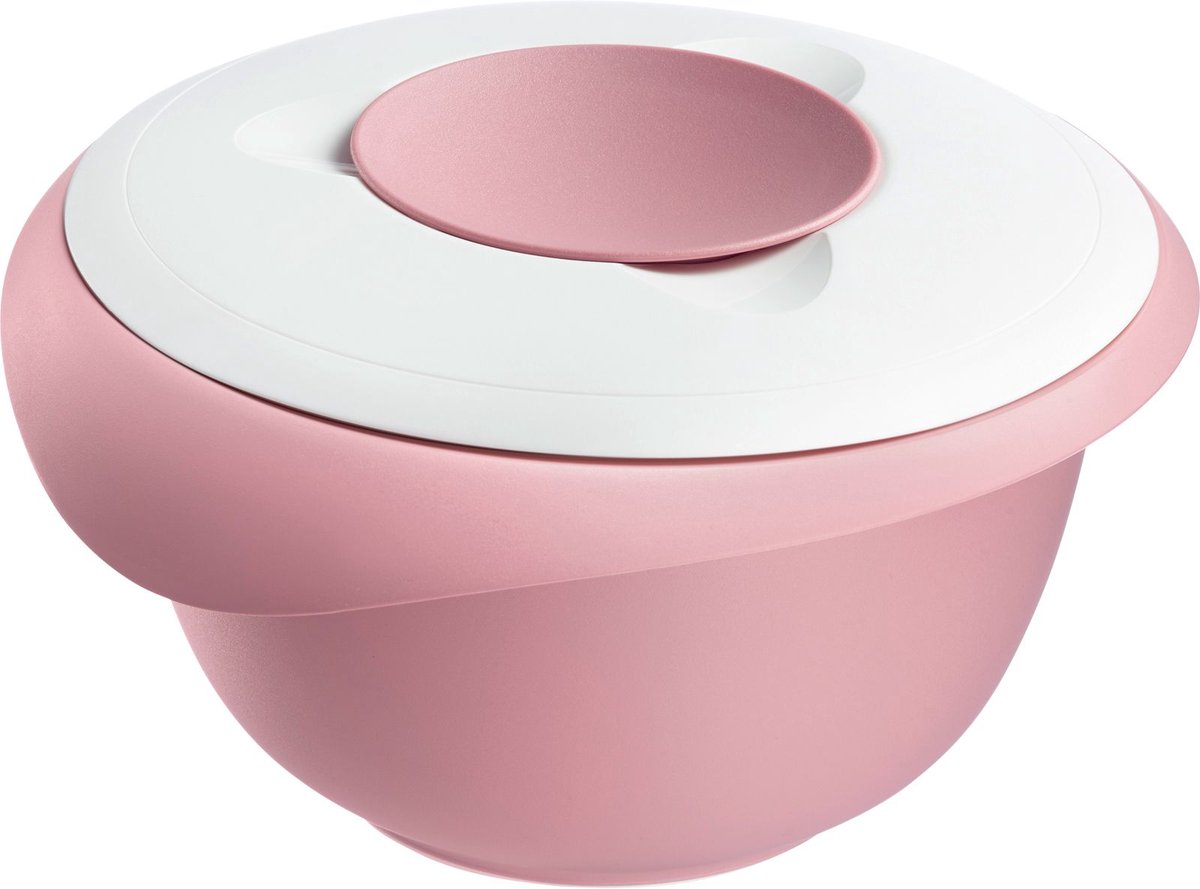 Westmark Mengkom met tweedelige deksel, 3,5 l, met schenktuit, kunststof, wit/roze, 3155227P