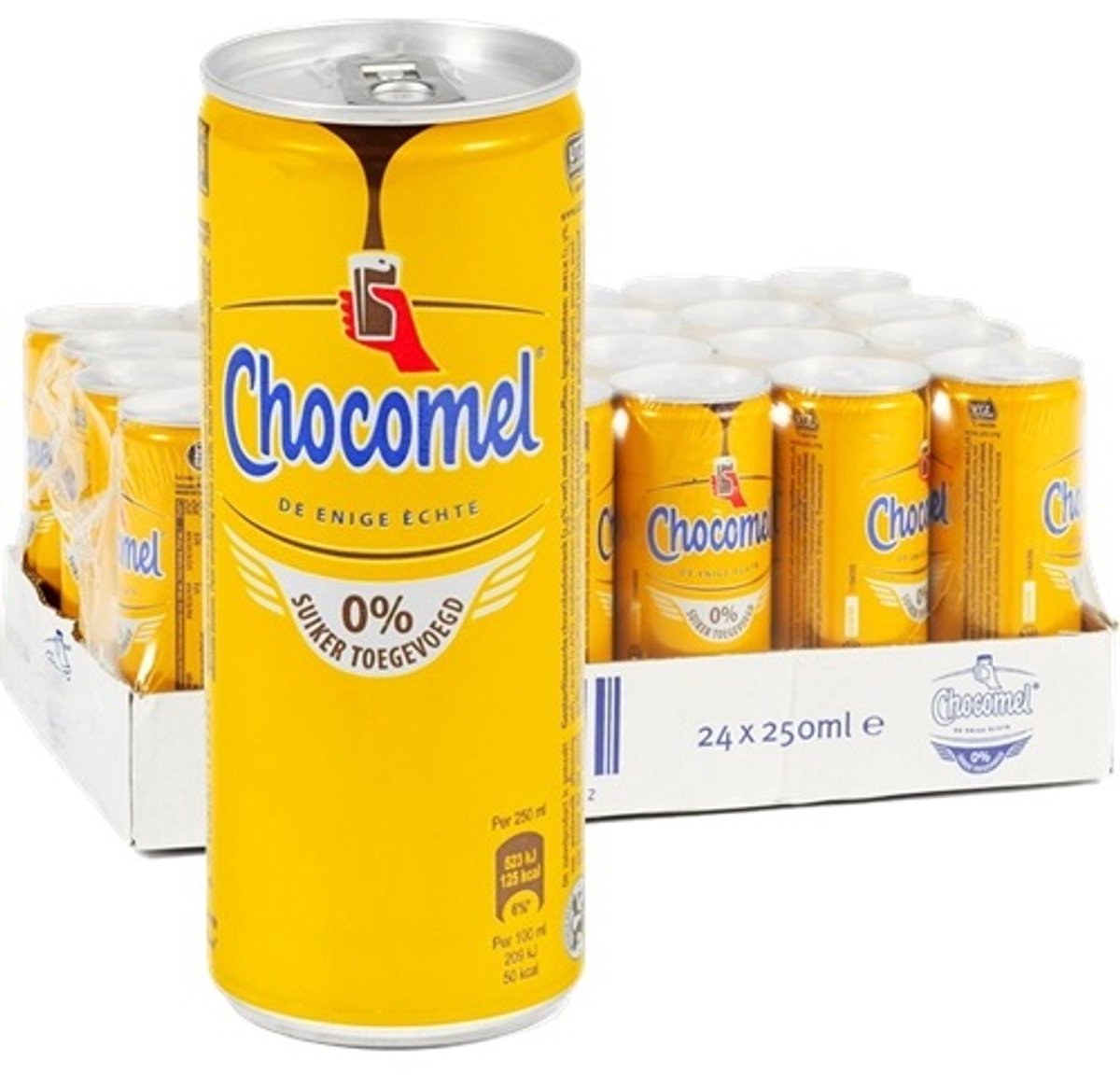Chocomel - 0% Suiker Toegevoegd - 24 x 0,25 Liter blik