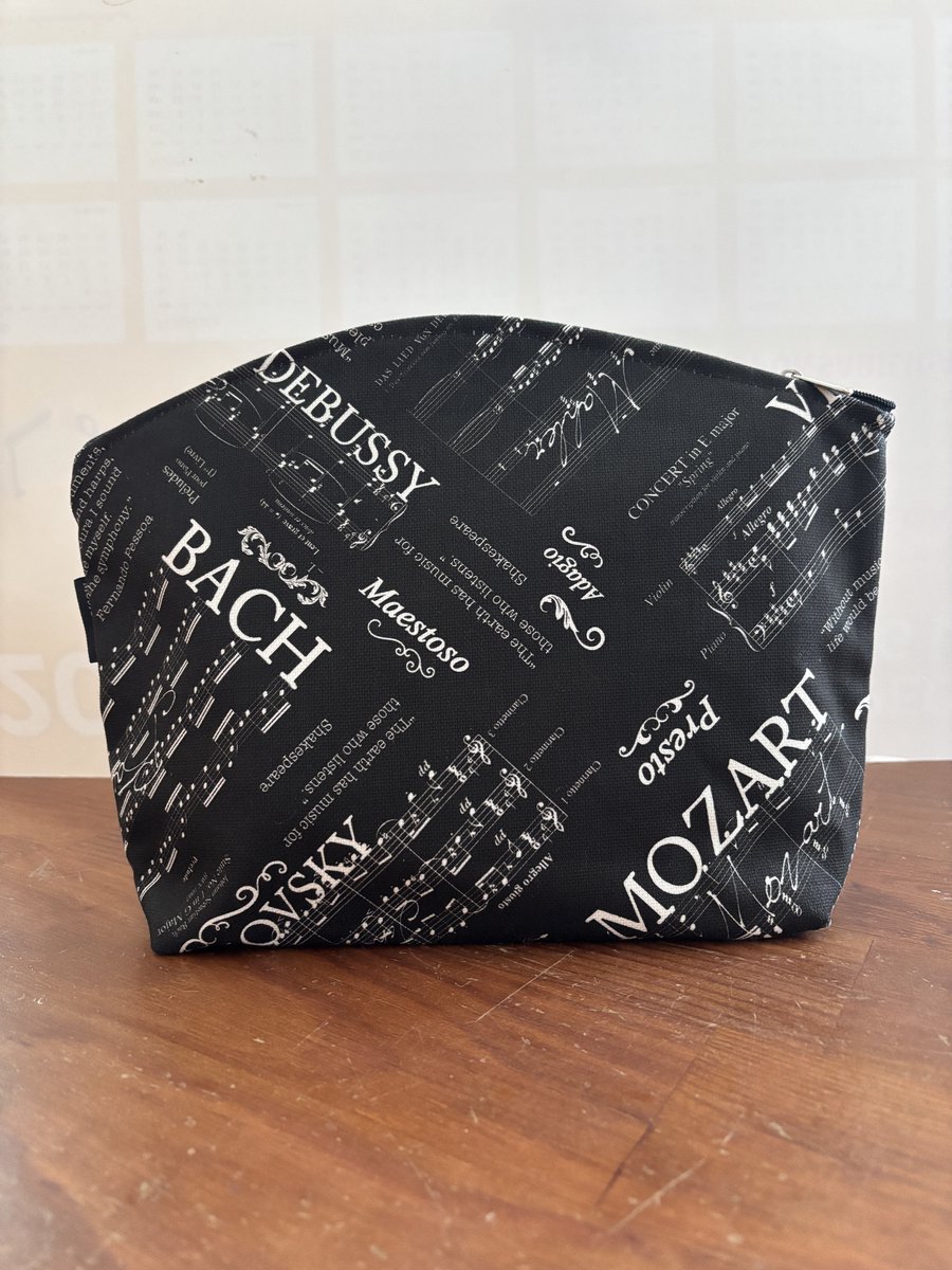 Music Gifts - Toilettas Componisten - Waterdichte voering - Zwart