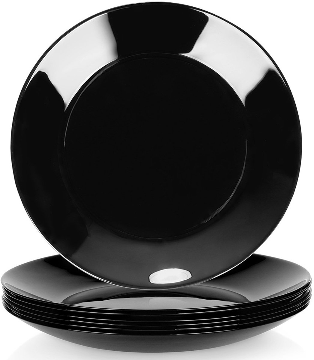 Vilde - Opal Glas Dessertborden - 18 cm - Zwart - Vaatwasser- en Magnetronbestendig