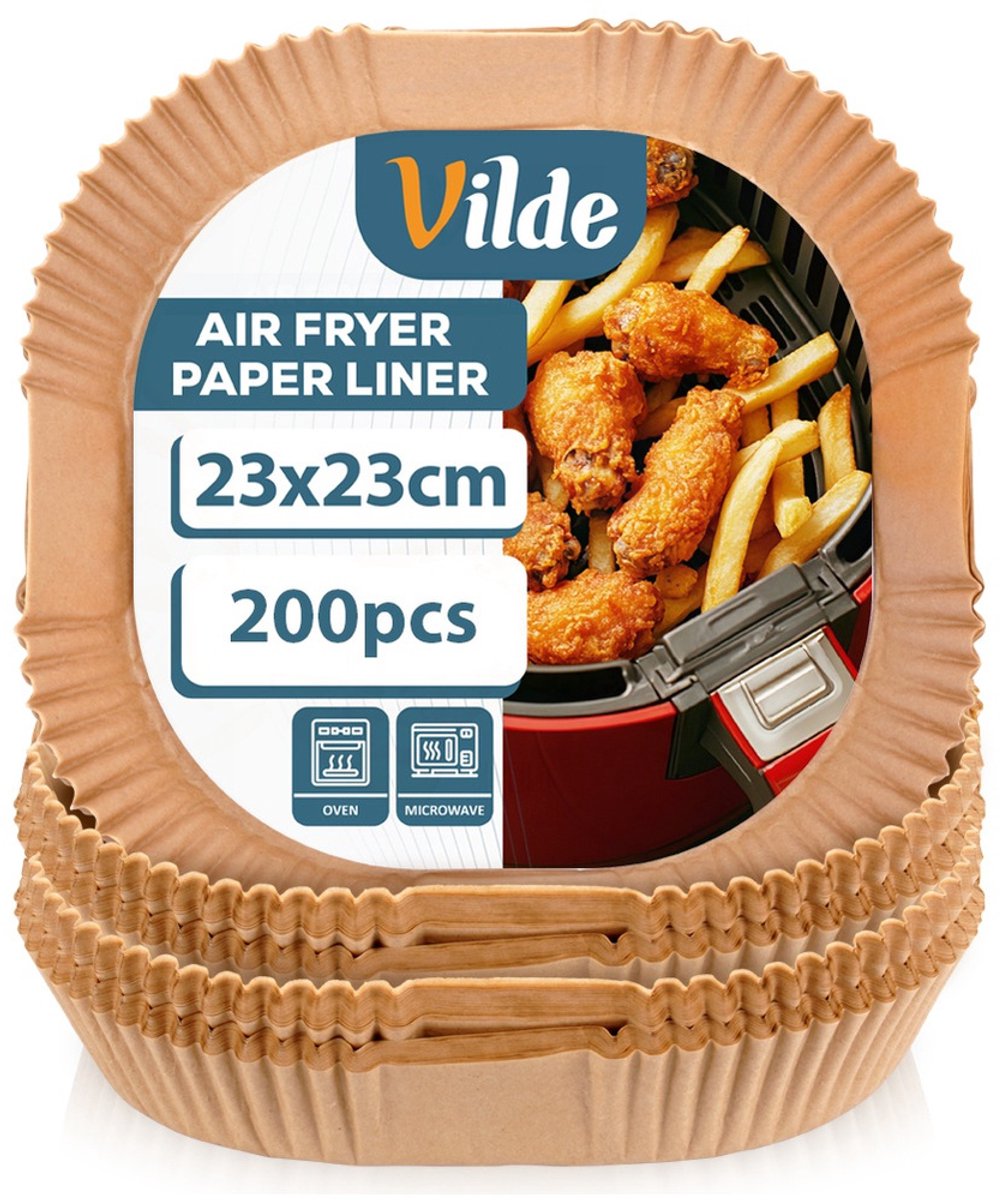 Vilde Air Fryer Serie - Papieren Wkład - 23x23 cm - 200 Stuks - Oliebestendig