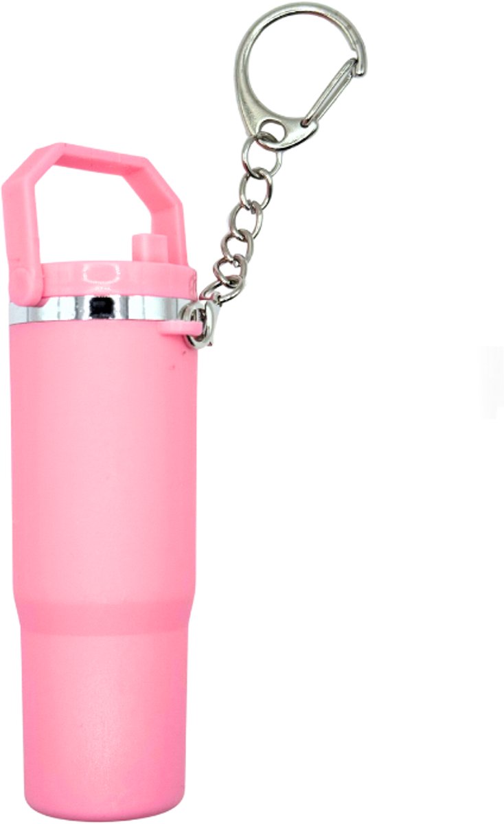 Hanger Drinkbeker - Sleutelhanger - Roze - Miniatuur - Open en dicht draaien - Mini Cup