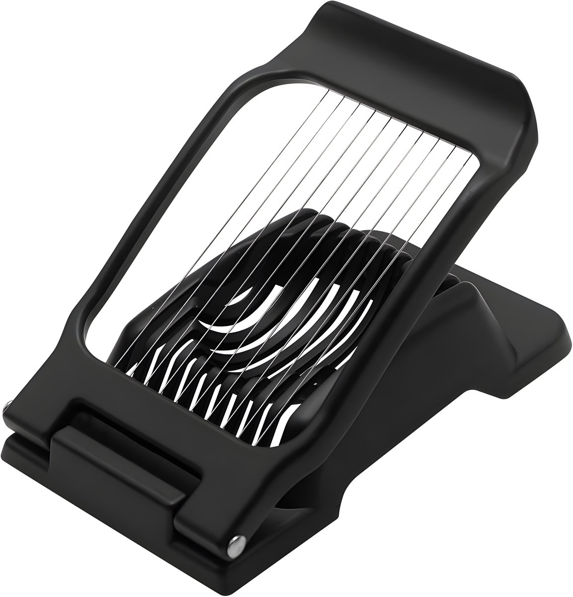 HI NATURE™ Eiersnijders - Multifunctionele Eiersnijder vaatwasserbestendig RVS Draad en Anti-Slip | Champignonsnijder - Mozzarella en Aardbeiensnijder - Egg slicer (Zwart)