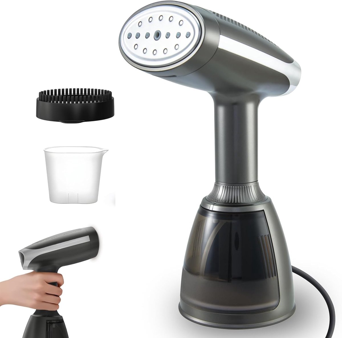Reis-kledingstomer, 1500 W, handstomer, stomer kledingstomer met 280 ml afneembare watertank, 30 seconden snel opwarmen, reis-kledingstomer