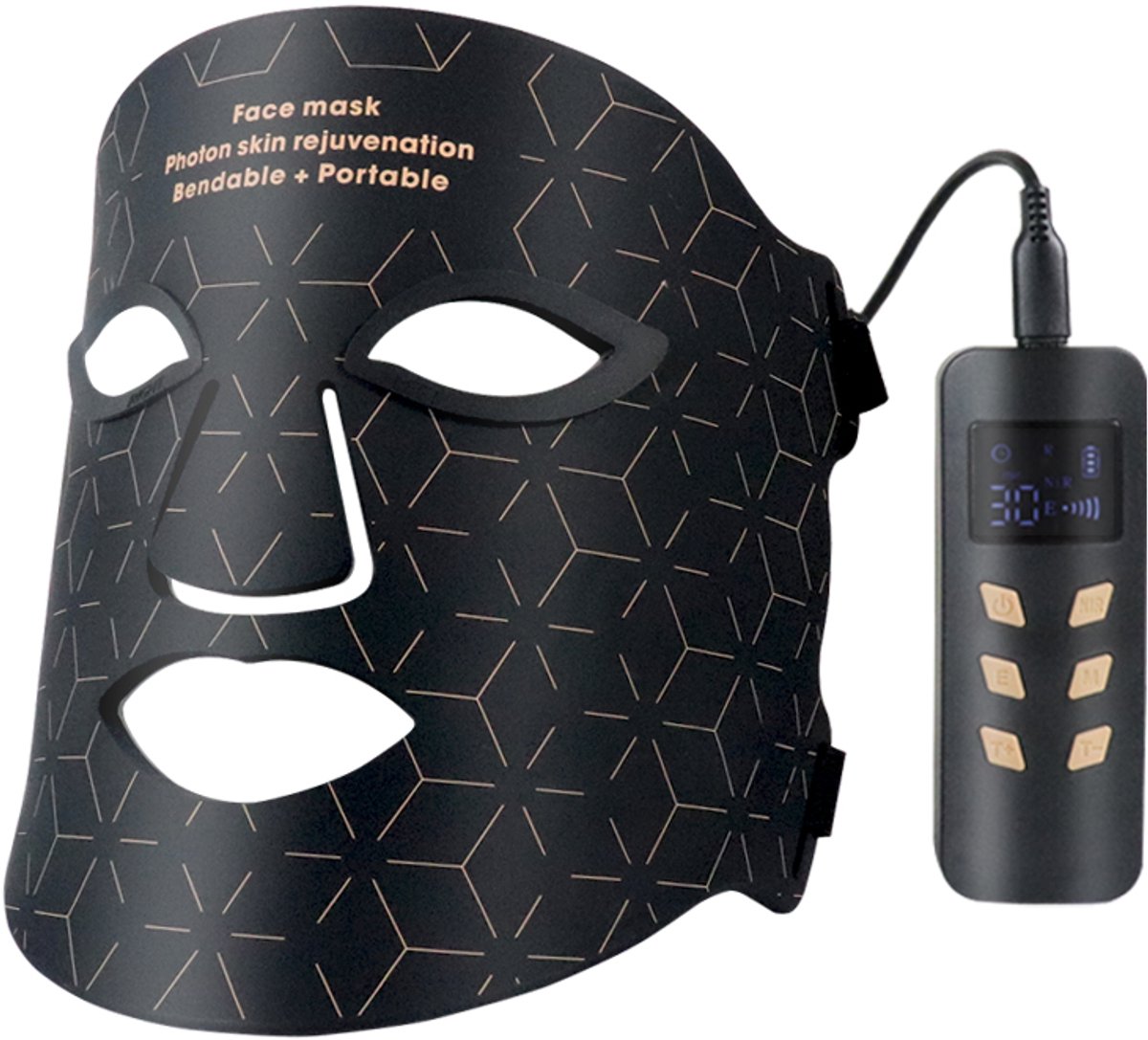 Bodyvitallab LED Gezichtsmasker – Red Light Therapy – 240 LED’s – Anti-Aging – 4 Lichtkleuren – Met Afstandsbediening