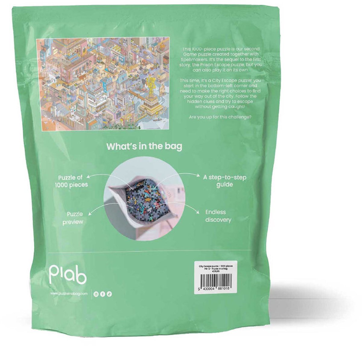 Puzzle in a Bag - City Escape Puzzel 1000 Stukjes - Escape Room Puzzel voor Volwassenen - Ideaal cadeau voor puzzelaars die van een uitdaging houden — cadeau in Spellen & Speelgoed - foto 3