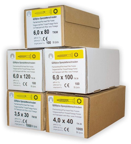 Spaanplaatschroeven assortiment REISSER 18681 Set Q200 plus
