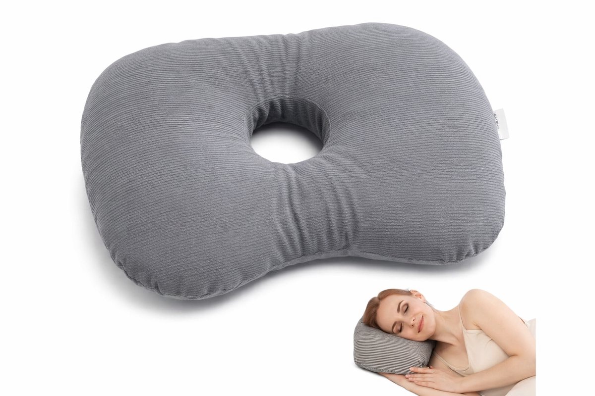 Dutchers® Oorkussen - Donut Kussen - Ringkussen - Piercing Kussen - Oorpijn - Orthopedisch Hoofdkussen - Oordoppen Slapen - Zijslaapkussen - Piercingkussen