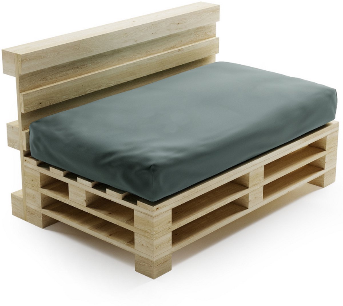 Bananair - Palletkussen - afneembare hoes - Waterbestendig Zitkussen - Tuinkussen voor Palletbank - 120x80 cm - Donkergrijs