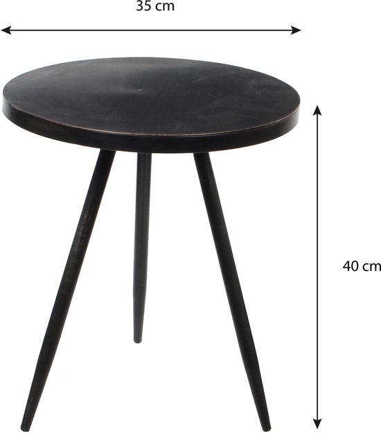Table ronde Mica Decorations noir taille en cm: 40 x 35