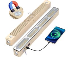 Werklamp led oplaadbaar - Camping verlichting - Noodverlichting stroomuitval - Oplaadbare magnetische lamp met haak en USB-voeding - 2400 mAh batterijduur - 5 lichtstanden - 32cm - 1 pack
