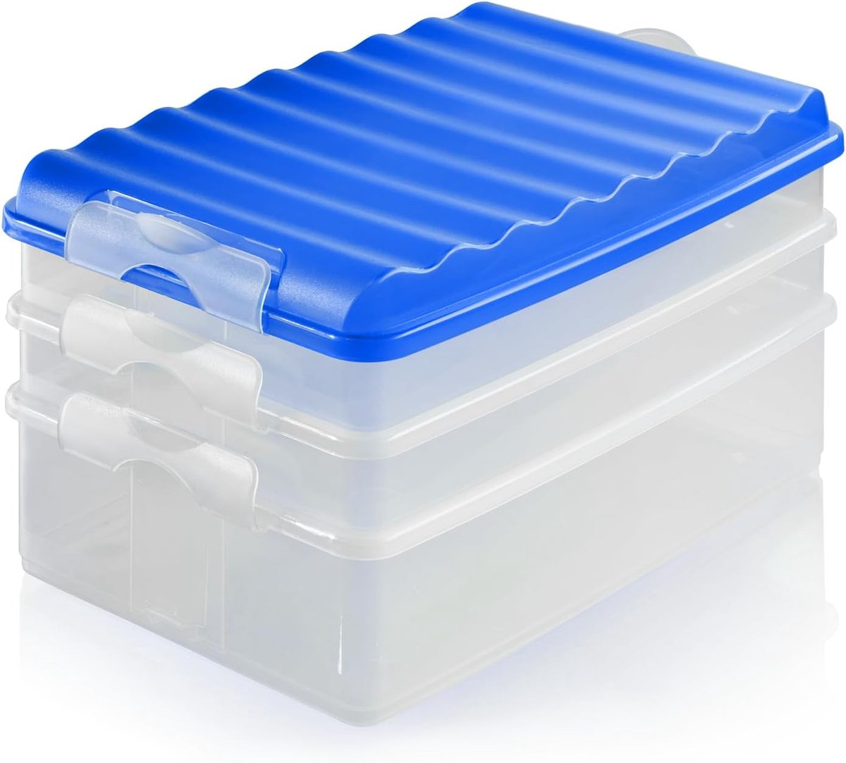 Famanu – Lunchbox met meerdere compartimenten, stapelbare vleeswarenbox voor koelkast, lekvrij met d