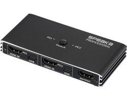 SpeaKa Professional HDMI 2.0 Slim KVM 2X1 USB2.0 +IR, Black HDMI-switch HDMI 3840 x 2160 Pixel