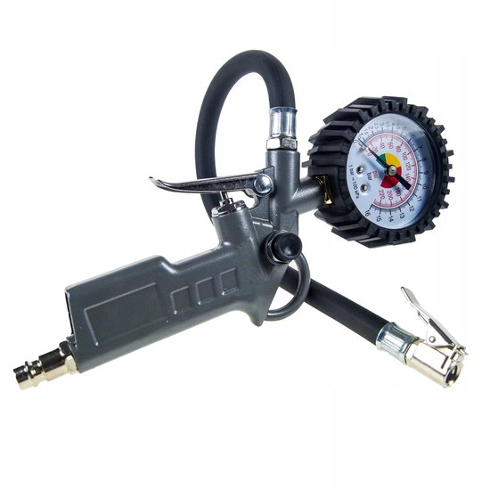 BANDEN OPPOMP PISTOOL GROTE DRUKMETER POMP 12 BAR 1/4 SLANG 35 CM ZWART van Höfftech — afbeelding 4