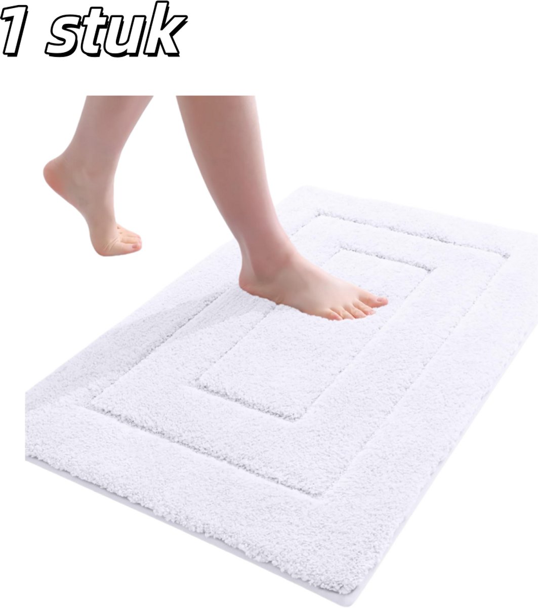 1 stuk - Badmat - Verdikt en zacht - Absorbeert water en is antislip - Machinewasbaar en g